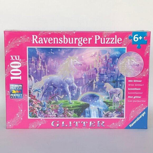 New sealed Ravensburger 100XXL Puzzle-Unicorn Kingdom Glitter Children Puzzle - Picture 12 of 16